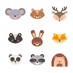 icons set cute animals icon vector illustration design graphic