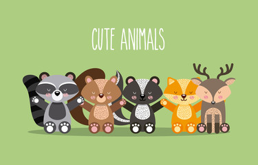 cute animals illustration icon vector design graphic