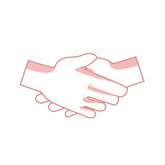 handshake friendship partnership stroke icon vector illustration