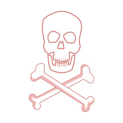 medical skull bones crossed human danger concept vector illustration