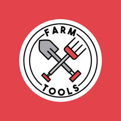 farm tools flat icon vector illustration design graphic