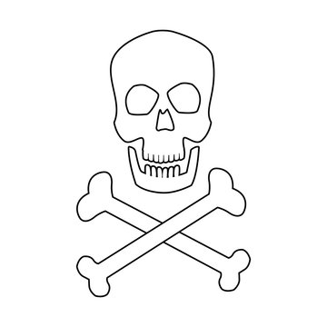 medical skull bones crossed human danger concept vector illustration