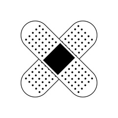 plaster cure band health care symbol vector illustration