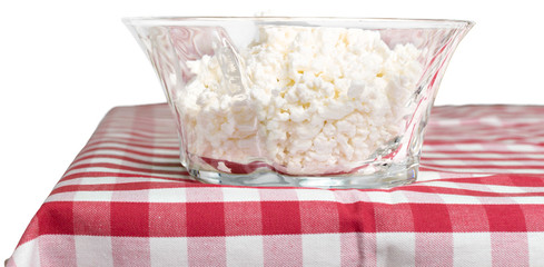 Cottage cheese in a pot