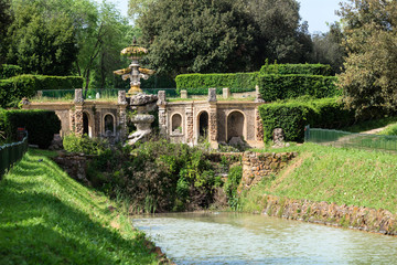 Water chanel from fontain Giglio in Villa Doria Pamphili at Via Aurelia Antica