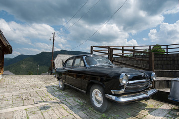 Black old fashion car scene, oldtimer