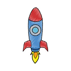 Rocket spaceship symbol icon vector illustration graphic design