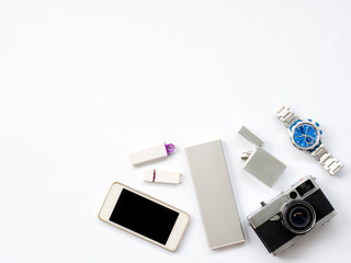 Flat Lay Technology Photo with smart devices props