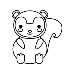 Obraz na płótnie Canvas kawaii squirrel icon over white background vector illustration