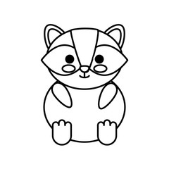 kawaii raccoon icon over white background vector illustration