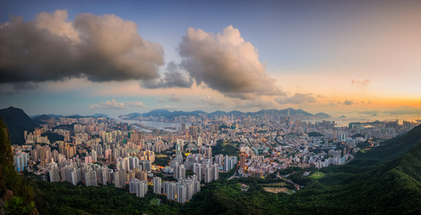 Obraz premium Building city office in Hongkong Island