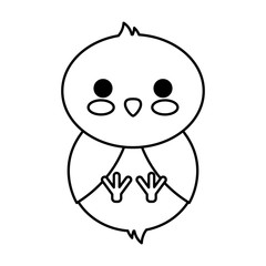 kawaii chicken  icon over white background vector illustration
