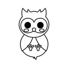 kawaii owl icon over white background vector illustration