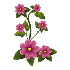 Beautiful ornamental flowers icon vector illustration graphic design