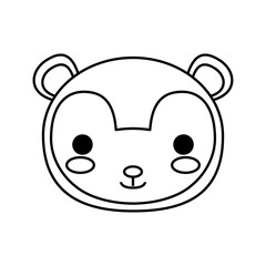 Fototapeta premium kawaii monkey icon over white background vector illustration