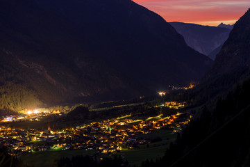 Fototapeta premium Ötztal Valley mountain river. Stuibenfall Waterfall. Österreich, Niederthai, Oetz, Austria, Europe