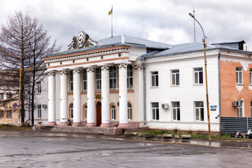 Fototapeta na wymiar Administrative building of Beloyarskiy urban district