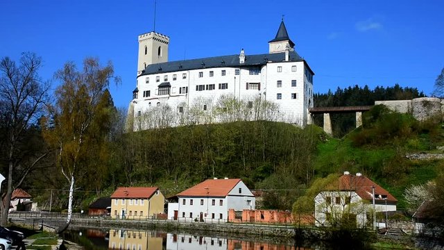 castle Rozmberk in south of Czech republic in Bohemia region