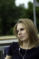 Business lady in the park