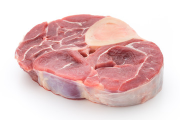 Veal steak isolated on the white background.
