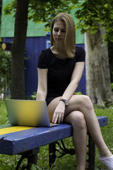 Business lady in the park