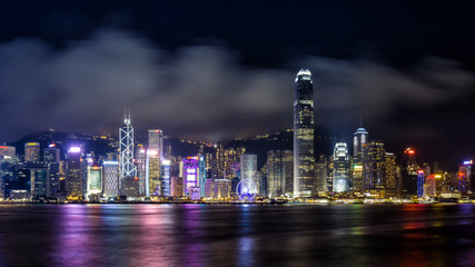 Hong Kong panorama night view 2017