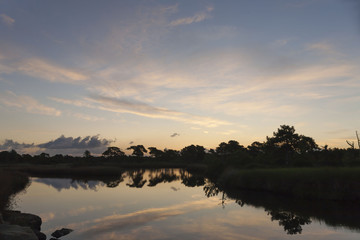 Korsika wasserspigelung Sonnenaufgang