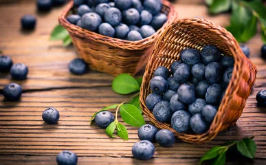 Peel and stick wall murals Kitchen Blueberries in the basket