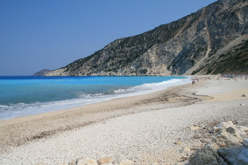 Landscape of Myrtos beach, Kefalonia, Ionian islands, Greece