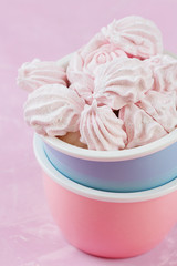 Homemade marshmallows in bowl