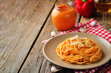 Roasted Red Bell pepper pasta