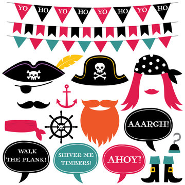 Pirate theme decoration and photo booth props