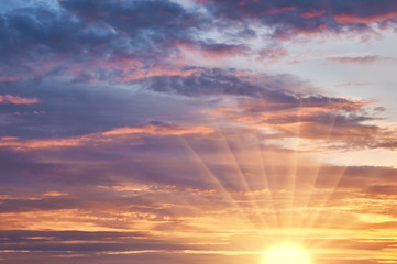 Beautiful evening sunset