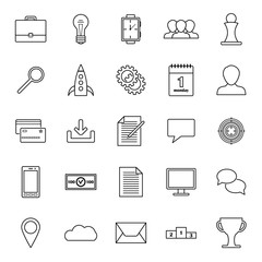 25 business icons in outline style
