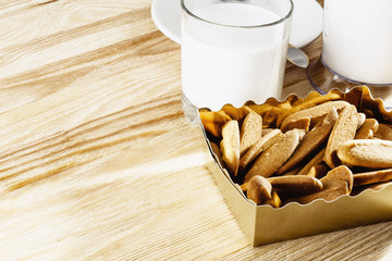 Fresh dessert cookies in a cardboard box