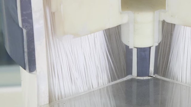 Inside of an ultrafiltration membrane system in a drinking water plant in Penghu, Taiwan. Ultrafiltration is used for the removal of particulates from raw water.