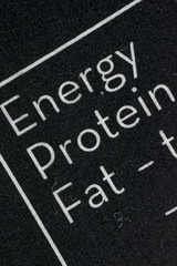 Fototapeta premium Black and white nutrition facts table