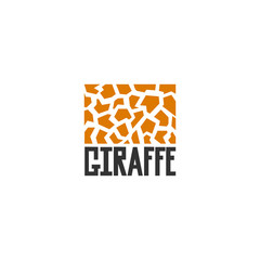 Vector flat giraffe logo. Object isolated on white background