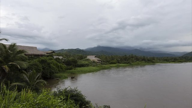 panning time-lapse of tayrona park in colombia