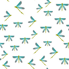 Seamless vector background with dragonflies. A minimalist design for the backdrop of a postcard, page, wrapping paper, etc.