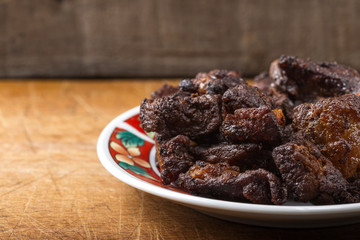 Romanian food called jumeri or greaves