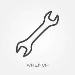 Line icon wrench