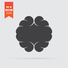 Brain icon in flat style isolated on grey background.