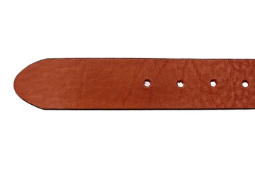 Fashionable male brown gray leather belt isolated on white background