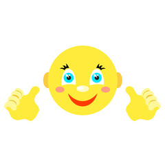 1061568 Smiley with finger gesture with both hands.