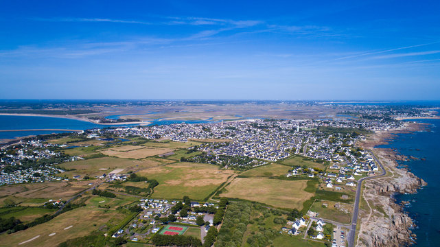 Panorama aérien sur la pointe du Croisic en Loire Atlantique, France