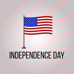 Independence day with Flag of the United States, vector
