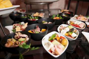 Snacks on banquet table