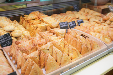 Buns on market stall