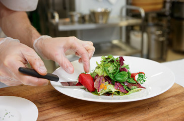 Chef is making an appetizer